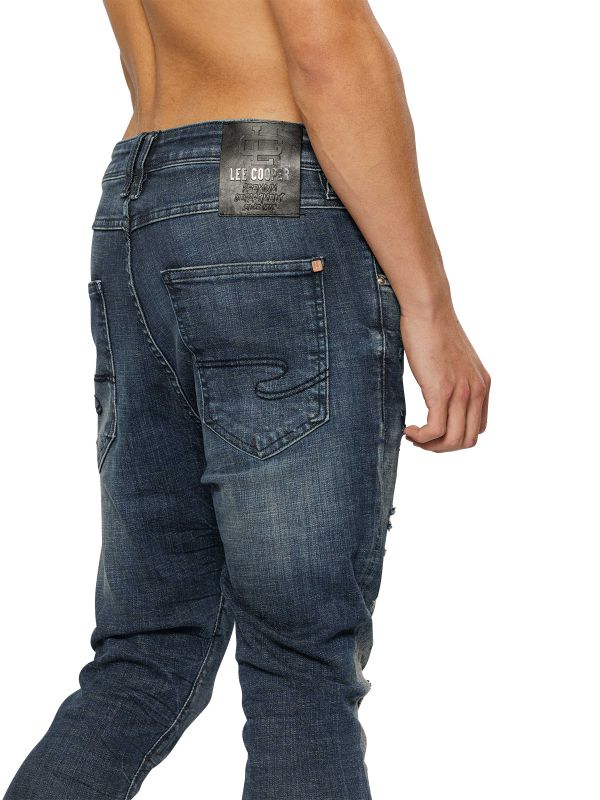 מכנסי ג’ינס COLIN כחול משופשף עם קרעים לגברים