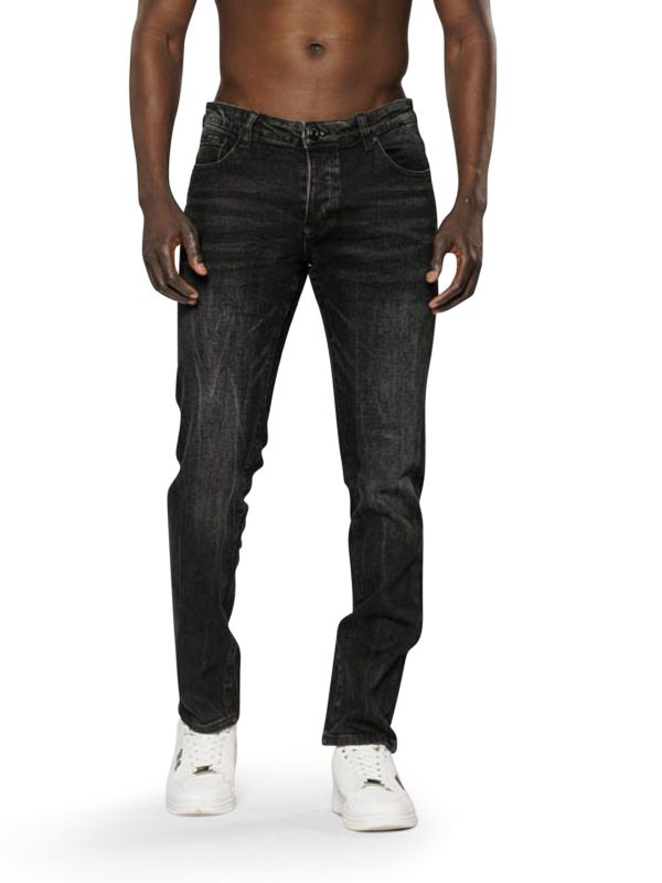 מכנסי ג’ינס שחור משופשף ROOK לגברים