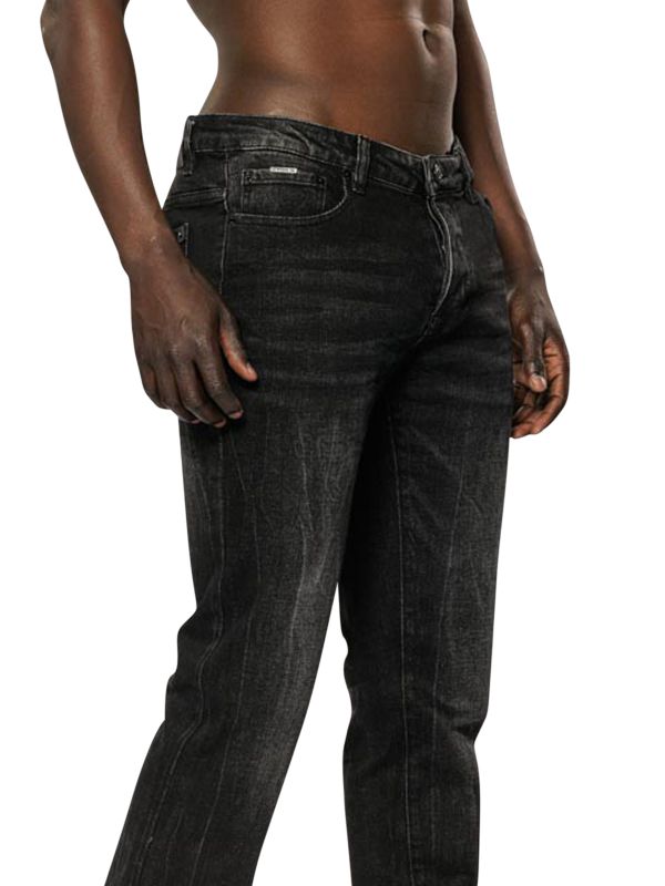 מכנסי ג’ינס שחור משופשף ROOK לגברים