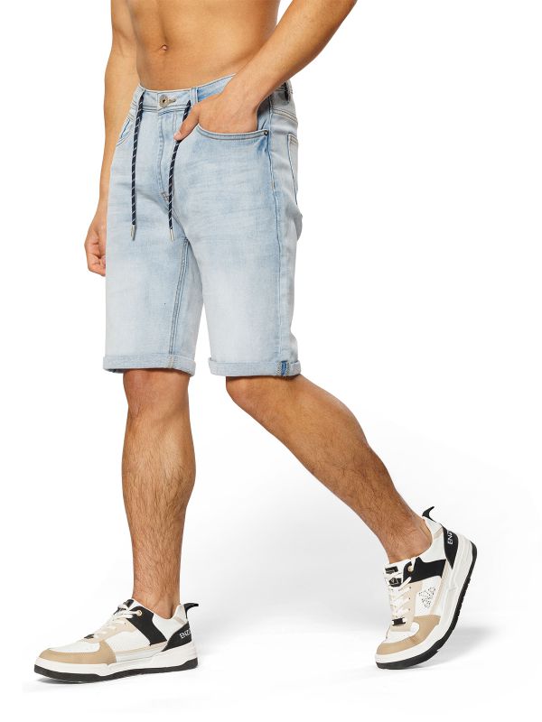 ג’ינס קצר JOGG כחול בהיר עם שרוך לגברים