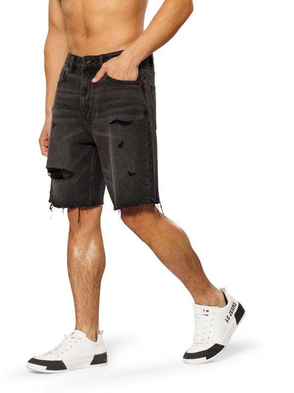 ג’ינס ברמודה שחור לגברים