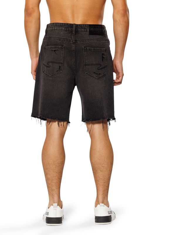 ג’ינס ברמודה שחור לגברים