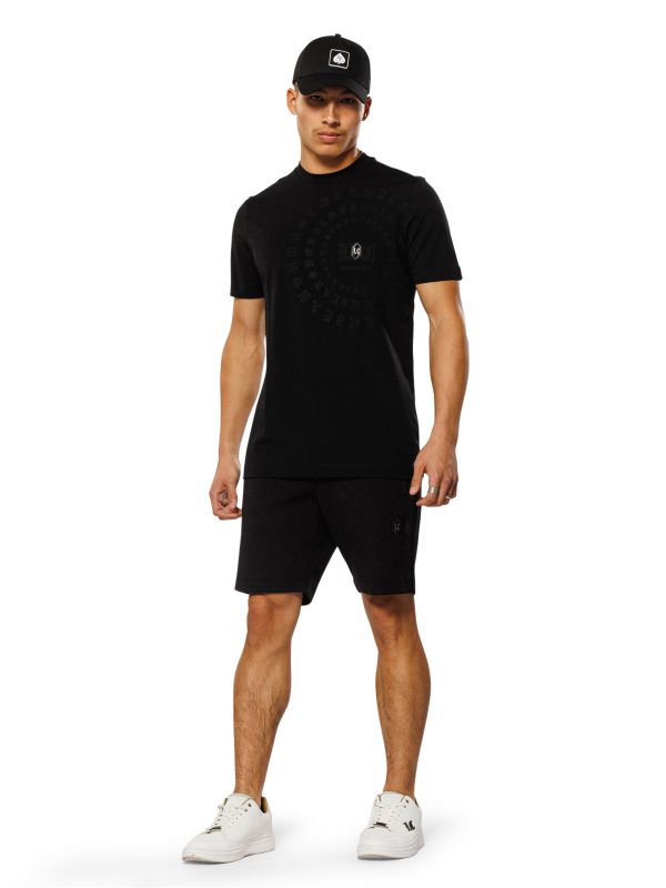 מכנסיים קצרים עם שרוך והדפס CIRCLE לגברים