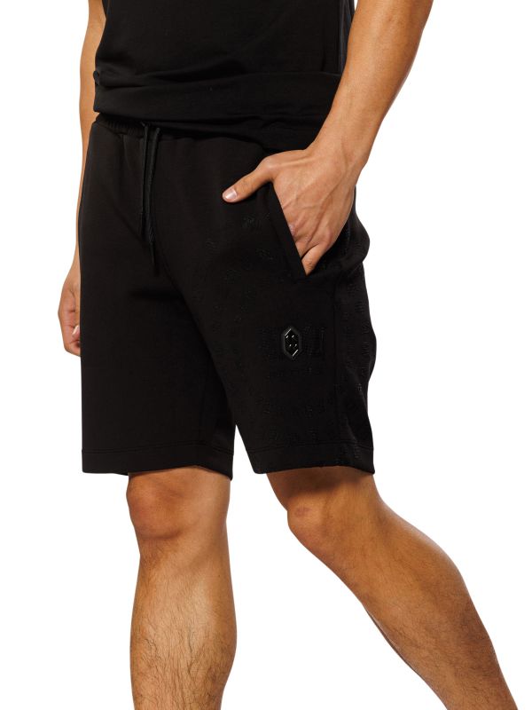 מכנסיים קצרים עם שרוך והדפס CIRCLE לגברים