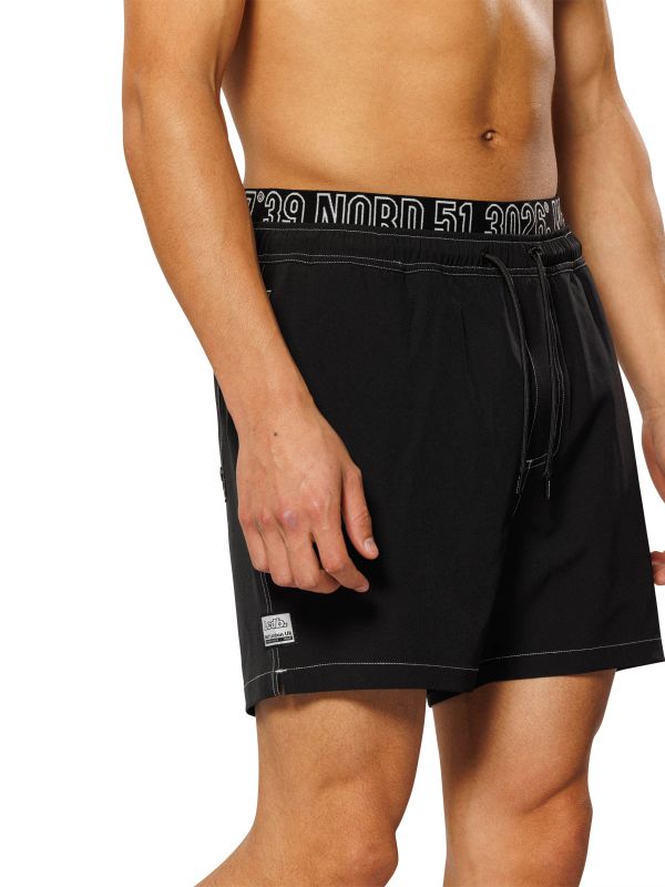 מכנסי בגד ים עם חגורת גומי מודפסת לגברים