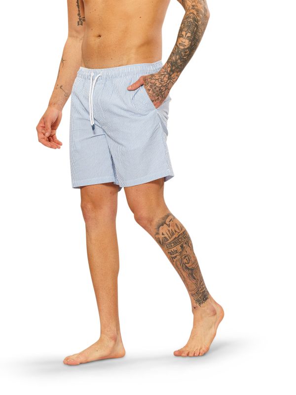 מכנסי בגד ים דוגמת פסים לגברים