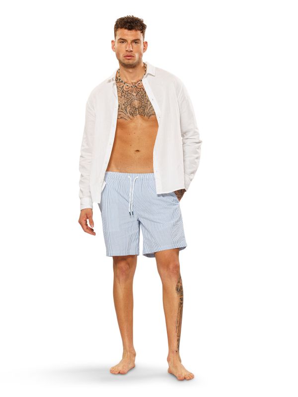 מכנסי בגד ים דוגמת פסים לגברים
