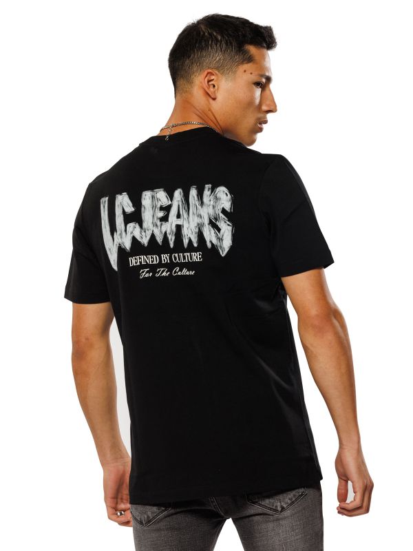 טי שירט עם הדפס דו צדדי לגברים SLIM FIT