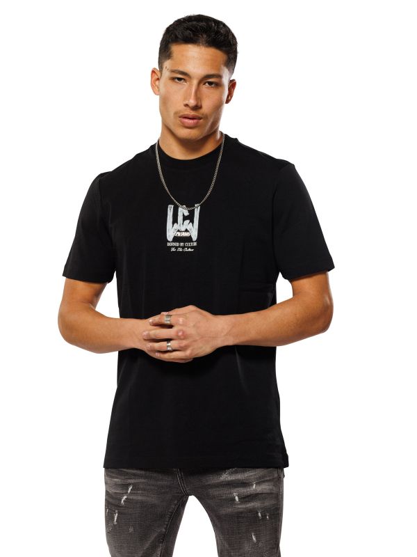 טי שירט עם הדפס דו צדדי לגברים SLIM FIT