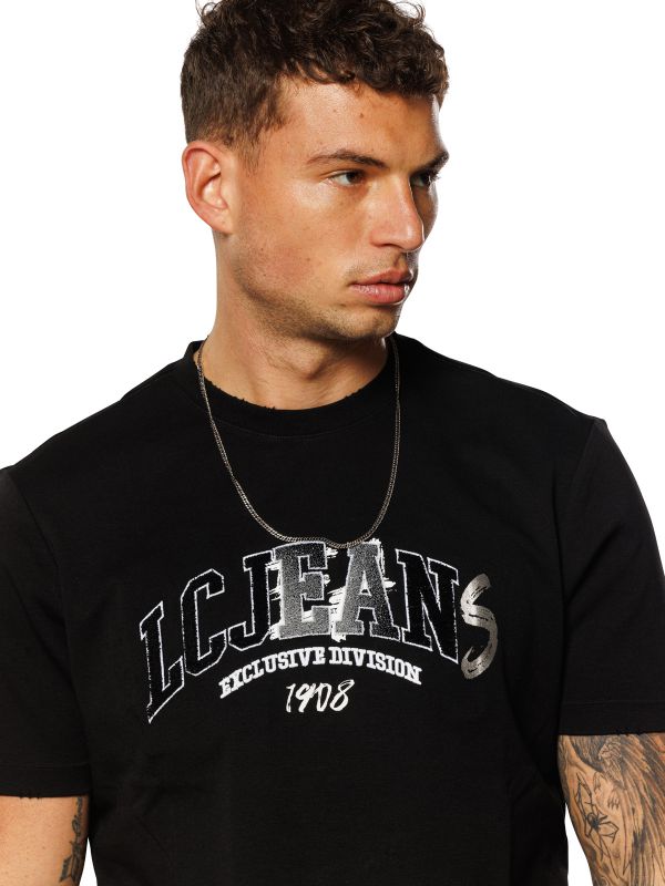 טי שירט עם הדפס בגזרת SLIM FIT לגברים