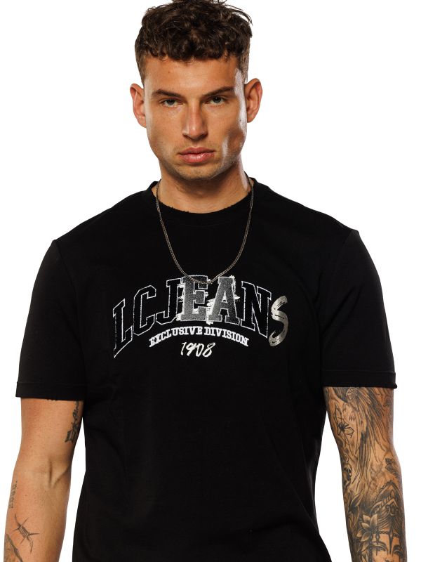 טי שירט עם הדפס בגזרת SLIM FIT לגברים