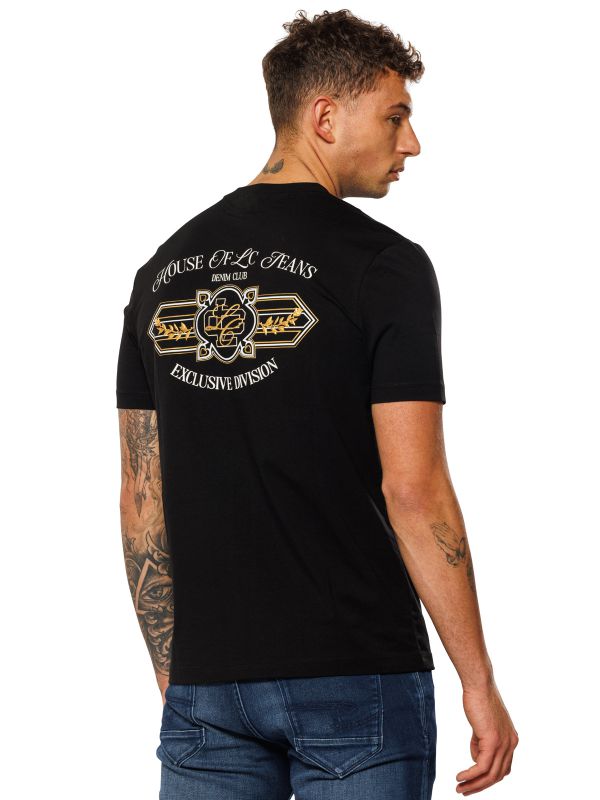 טי שירט לגברים עם הדפס GOLD LEAF בגזרת SLIM FIT