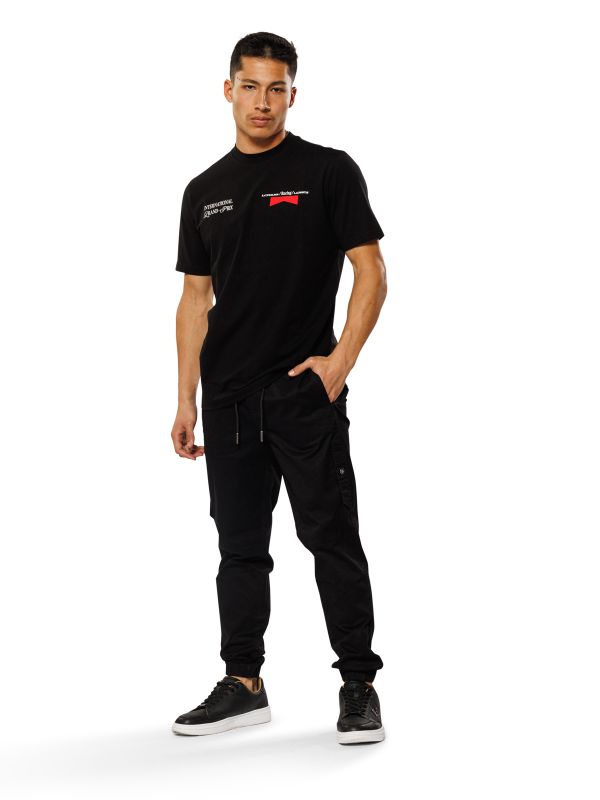 טי שירט עם הדפס RACE לגברים בגזרת SLIM FIT