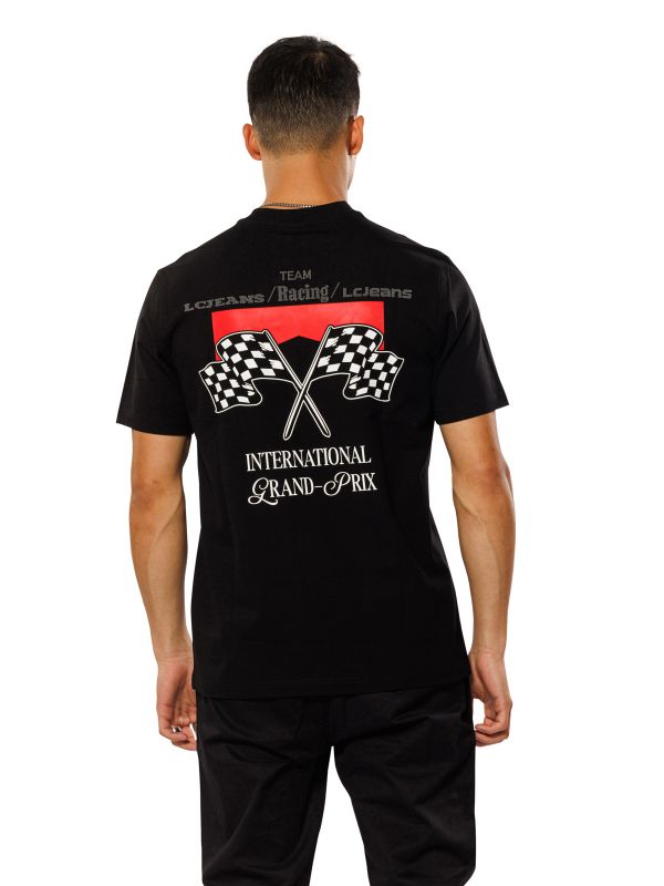 טי שירט עם הדפס RACE לגברים בגזרת SLIM FIT