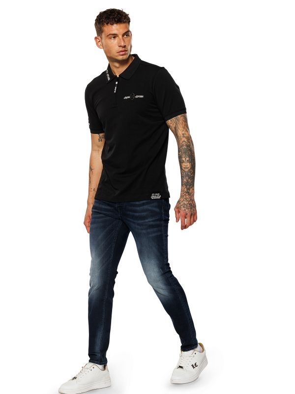 חולצת פולו לגברים עם הדפס דו צדדי