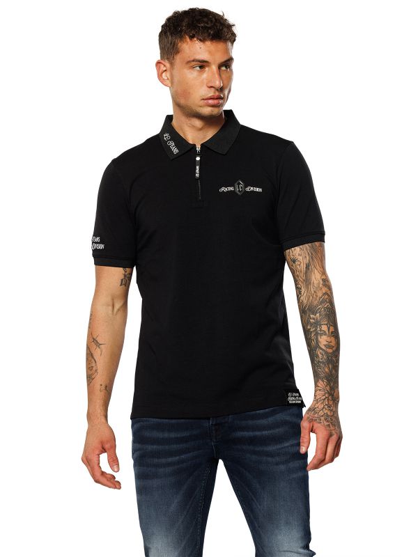 חולצת פולו לגברים עם הדפס דו צדדי