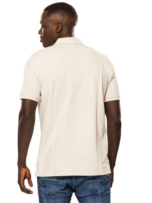 חולצת פולו קצרה עם עיטור בחזה לגברים