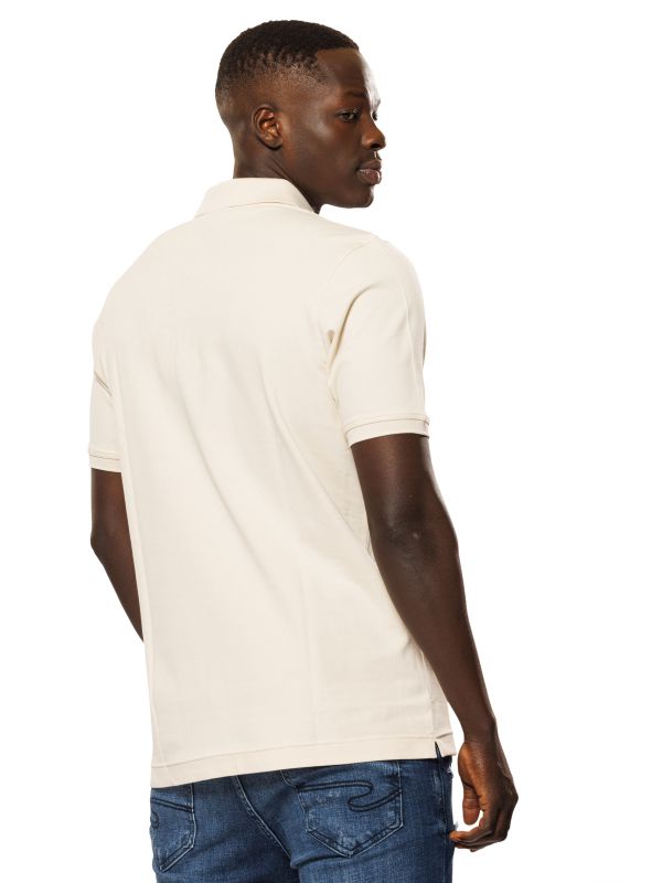 חולצת פולו קצרה עם עיטור בחזה לגברים