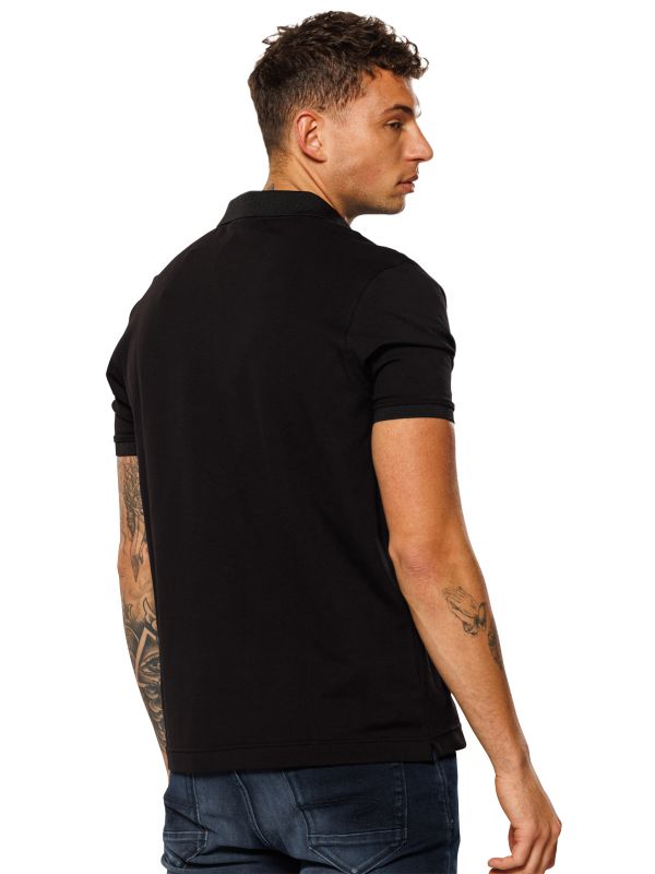 חולצת פולו קצרה עם עיטור בחזה לגברים