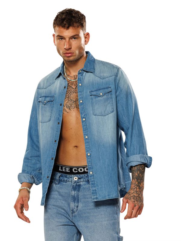 חולצת ג’ינס ארוכה לגברים