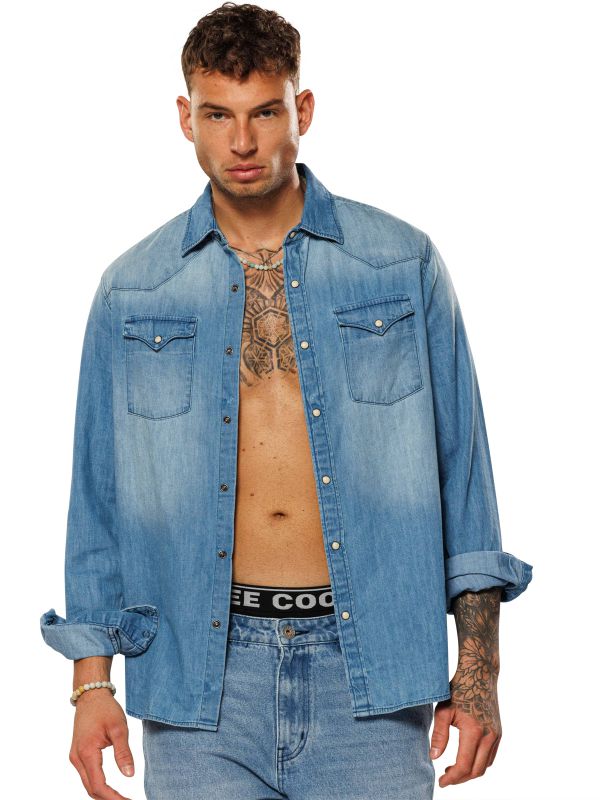 חולצת ג’ינס ארוכה לגברים