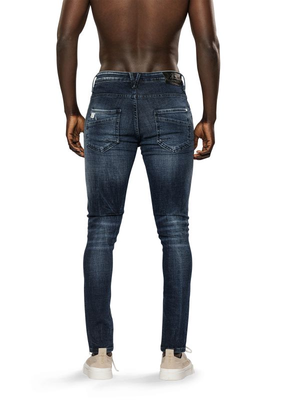 מכנסי ג’ינס סקיני בצבע כחול משופשף לגברים