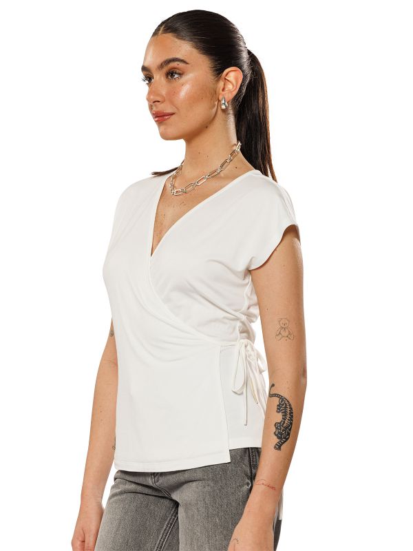 חולצת מעטפת ללא שרוולים לנשים