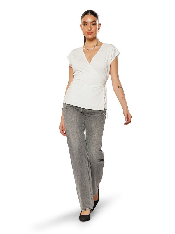 חולצת מעטפת ללא שרוולים לנשים