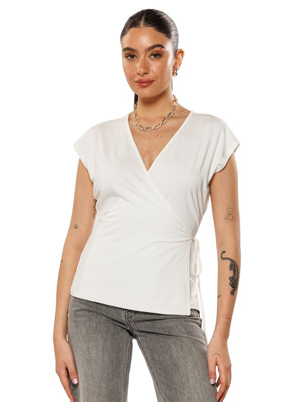 חולצת מעטפת ללא שרוולים לנשים