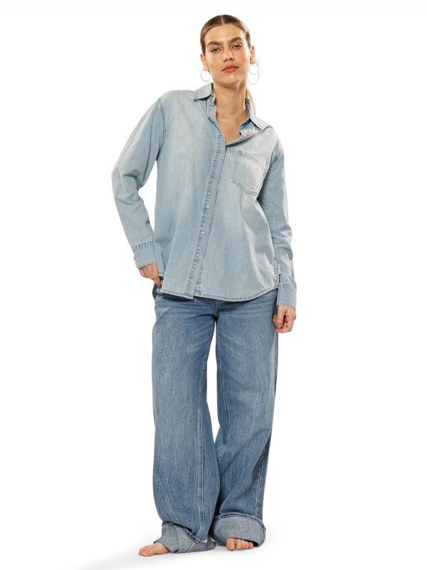 חולצת ג’ינס ארוכה לנשים