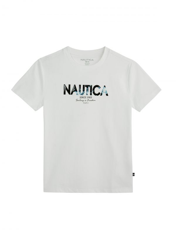 טי שירט עם הדפס NAUTICA לילדים