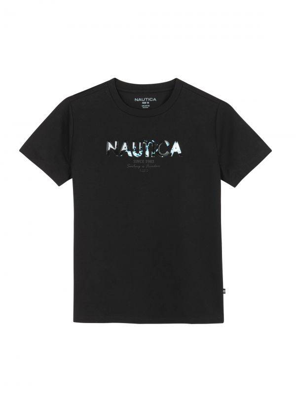 טי שירט עם הדפס NAUTICA לילדים