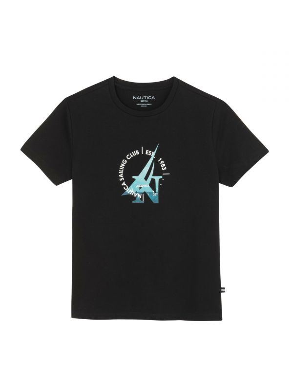 טי שירט עם הדפס NAUTICA לילדים