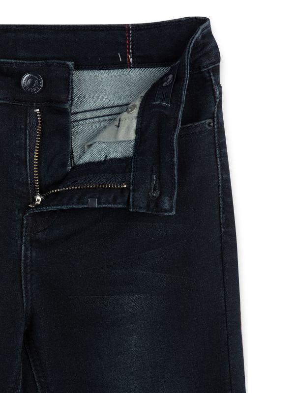 מכנסי ברמודה ג’ינס לילדים גוון שחור כחול