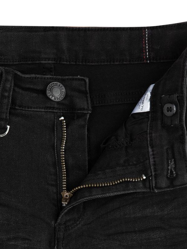 מכנסי ג’ינס OSCAR גזרת ברמודה לילדים - שחור