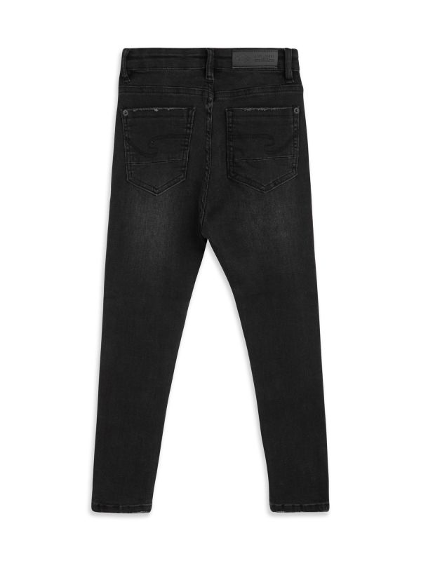 מכנסי ג’ינס OSCAR גזרת ברמודה לילדים - שחור