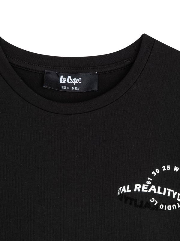 טי שירט קצרה עם הדפס דו צדדי לילדים