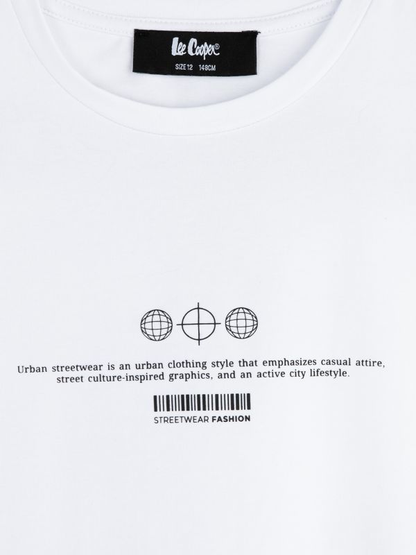 טי שירט קצרה עם הדפס דו צדדי לילדים