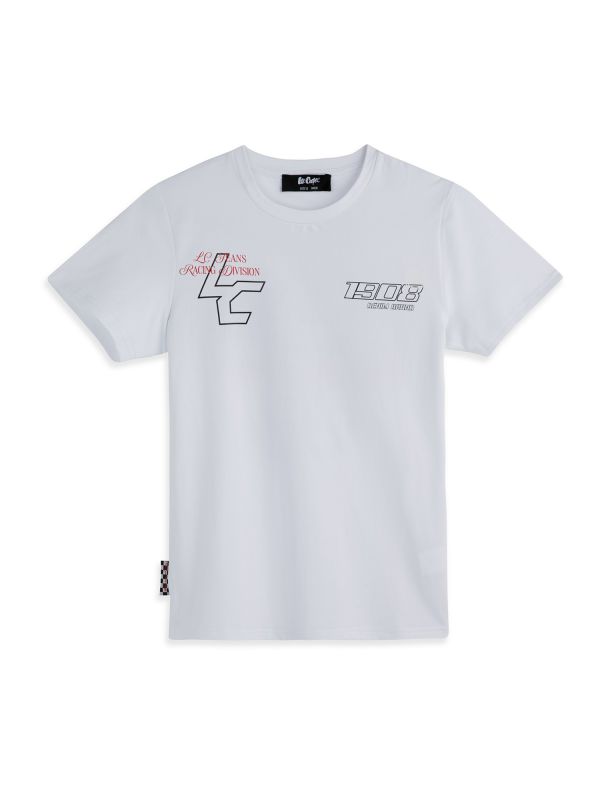 טי שירט קצרה עם הדפס כיתובים דו צדדי לילדים