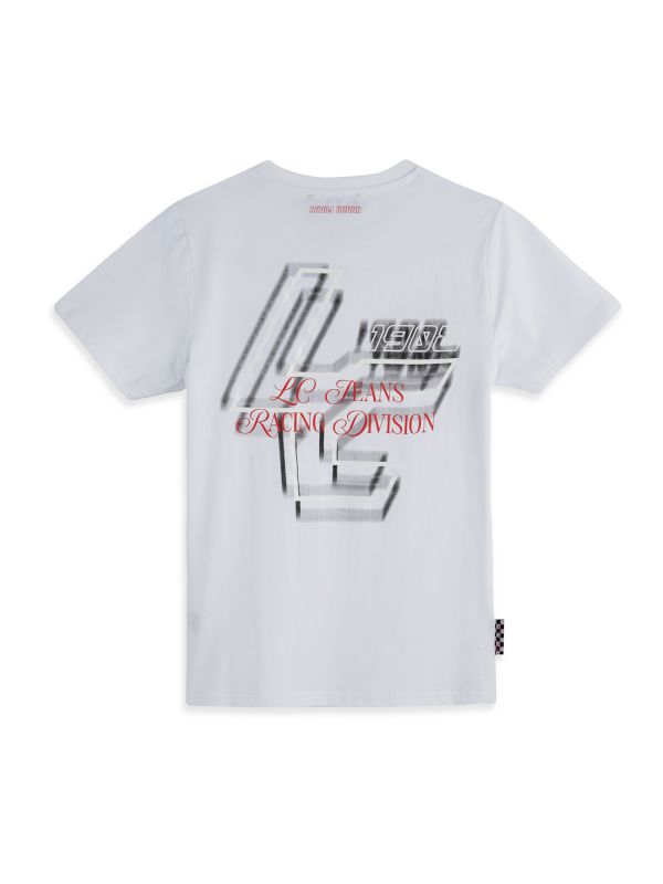 טי שירט קצרה עם הדפס כיתובים דו צדדי לילדים