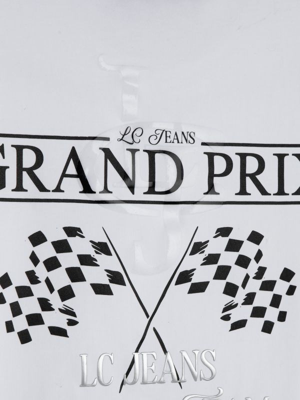 טי שירט קצרה עם הדפס דו צדדי לילדים - GRAND PRIX