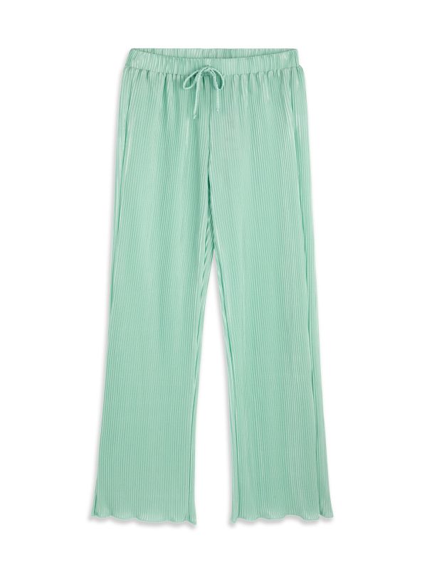 מכנסיים ארוכים דוגמת פסים עם שרוך לילדות