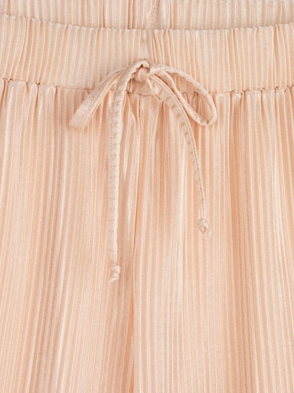 מכנסיים ארוכים דוגמת פסים עם שרוך לילדות