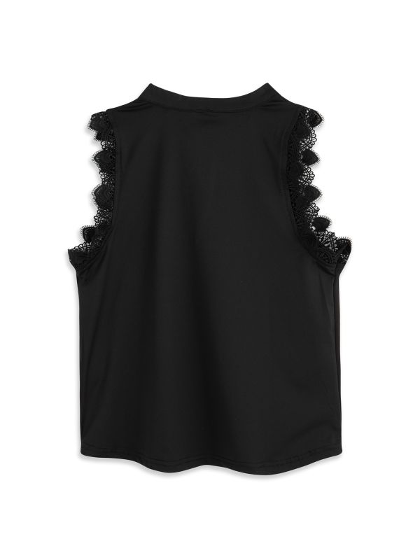 טופ עם שרוולים מעוטרים לילדות