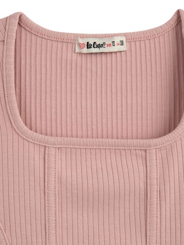 טי שירט קצרה מבד ריב לילדות