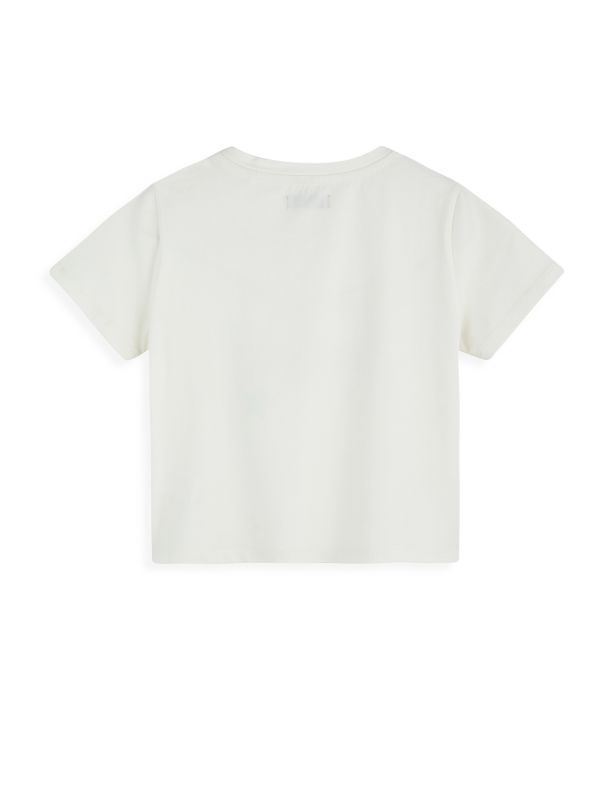 טי שירט קצרה לילדות עם הדפס