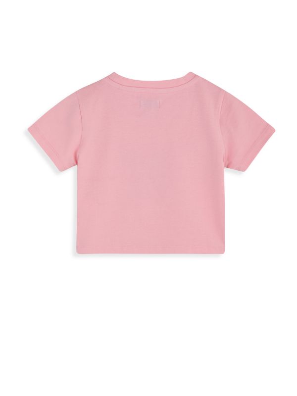 טי שירט קצרה עם הדפס לילדות