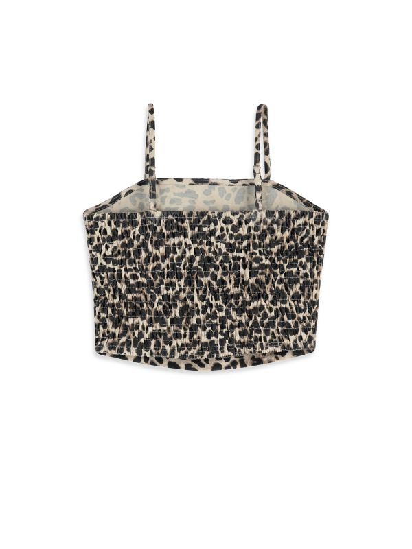 טופ מנומר גזרת קרופ לילדות