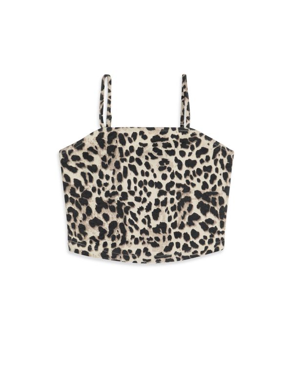 טופ מנומר גזרת קרופ לילדות