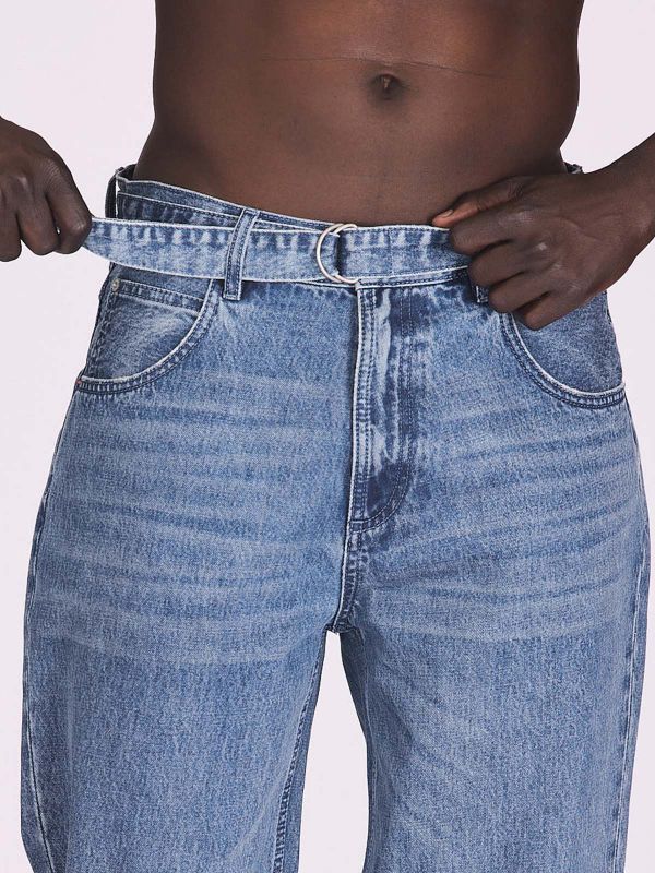 ג’ינס לי קופר רחב עם סגירת כפתור כפולה